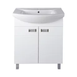   Viva SZQUARE 65 lábon álló fürdőszobabútor Sanovit ZENON 6065 porcelán mosdóval 65 x 47 cm