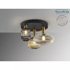 mennyezeti lámpa bronz színű vázzal és üveg testtel beltéri használatra schuller-225342 - moretti.hu