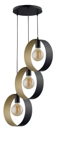 SIGMA LIGHTING 32285 HAPPY Többágú Függesztett Lámpa Fekete, Arany E27 IP20