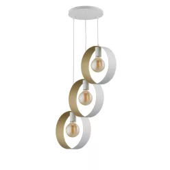   SIGMA LIGHTING 32291 HAPPY Többágú Függesztett Lámpa Fehér, Arany E27 IP20