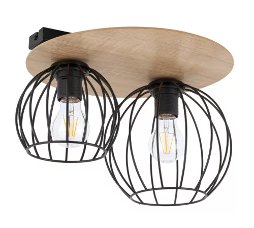 SIGMA LIGHTING 32355 CYBER Vintage Mennyezeti Lámpák Fekete, Tölgy E27 IP20