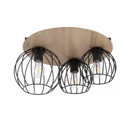   SIGMA LIGHTING 32356 CYBER Vintage Mennyezeti Lámpák Fekete, Tölgy E27 IP20