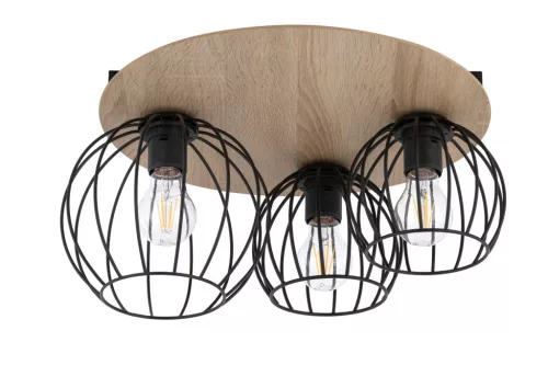 SIGMA LIGHTING 32356 CYBER Vintage Mennyezeti Lámpák Fekete, Tölgy E27 IP20