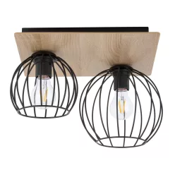   SIGMA LIGHTING 32358 CYBER Vintage Mennyezeti Lámpák Fekete, Tölgy E27 IP20