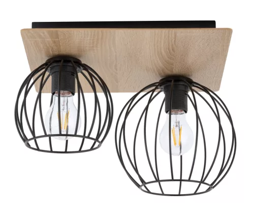 SIGMA LIGHTING 32358 CYBER Vintage Mennyezeti Lámpák Fekete, Tölgy E27 IP20