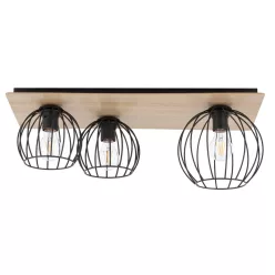   SIGMA LIGHTING 32359 CYBER Vintage Mennyezeti Lámpák Fekete, Tölgy E27 IP20