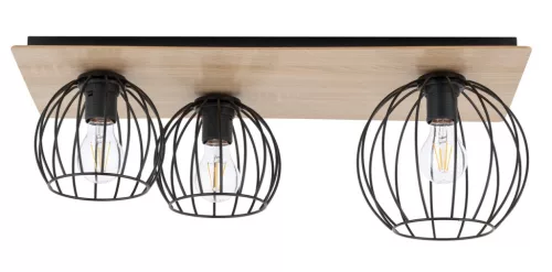 SIGMA LIGHTING 32359 CYBER Vintage Mennyezeti Lámpák Fekete, Tölgy E27 IP20