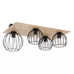   SIGMA LIGHTING 32360 CYBER Loft Mennyezeti Lámpa Fekete, Tölgy E27 IP20