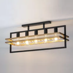   SIGMA LIGHTING 32407 MERCI Loft Mennyezeti Lámpa Fekete, Arany E27 IP20