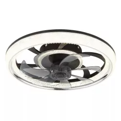 ventilátoros lámpa króm színű vázzal és fém testtel beltéri használatra globo-03654 - moretti.hu