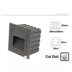 falba építhető lámpa fekete színű vázzal és fém testtel beltéri használatra steplight-qj-od-2w-bk - moretti.hu