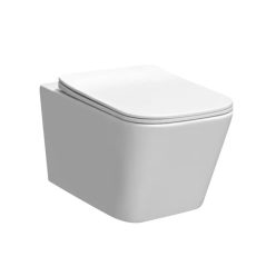 Tina wall mounted rimless toilet with soft close seat