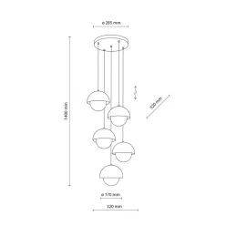   TK LIGHTING 10268 BONO Többágú Függesztett Lámpa Bézs, Fehér G9 IP20