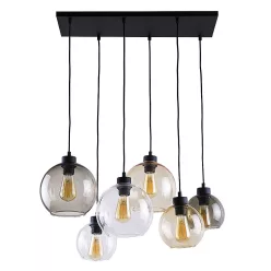   TK LIGHTING 2164 CUBUS Többágú Függesztett Lámpa Borostyán, Fekete, Grafit, Átlátszó E27 IP20