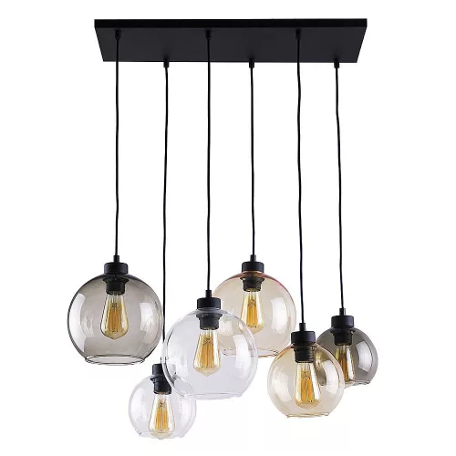 TK LIGHTING 2164 CUBUS Többágú Függesztett Lámpa Borostyán, Fekete, Grafit, Átlátszó E27 IP20
