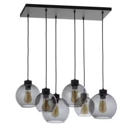   TK LIGHTING 2833 CUBUS Többágú Függesztett Lámpa Fekete, Grafit E27 IP20