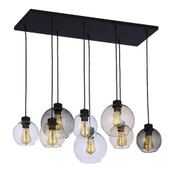   TK LIGHTING 2834 CUBUS Többágú Függesztett Lámpa Borostyán, Fekete, Grafit, Átlátszó E27 IP20