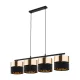 TK LIGHTING 4342 HILTON Többágú Függesztett Lámpa Fekete, Arany E27 IP20