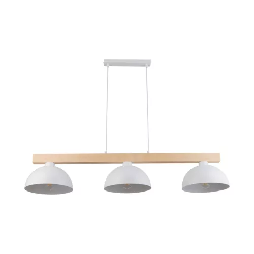 TK LIGHTING 4712 SOLO Többágú Függesztett Lámpa Fehér, Világos Fa E27 IP20