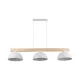 TK LIGHTING 4712 SOLO Többágú Függesztett Lámpa Fehér, Világos Fa E27 IP20