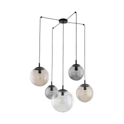   TK LIGHTING 4796 ESME Többágú Függesztett Lámpa Barna, Fekete, Grafit, Átlátszó E27 IP20