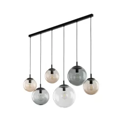   TK LIGHTING 4797 ESME Többágú Függesztett Lámpa Barna, Fekete, Grafit, Átlátszó E27 IP20
