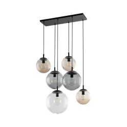   TK LIGHTING 4819 ESME Többágú Függesztett Lámpa Barna, Fekete, Grafit, Átlátszó E27 IP20