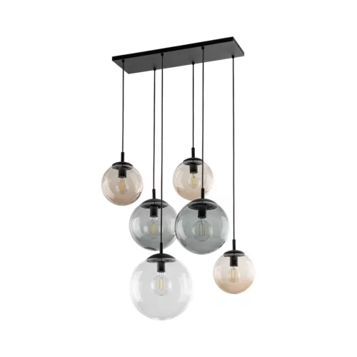 TK LIGHTING 4819 ESME Többágú Függesztett Lámpa Barna, Fekete, Grafit, Átlátszó E27 IP20
