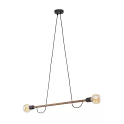   TK LIGHTING 4948 HELIX Többágú Függesztett Lámpa Fekete, Világos Fa E27 IP20