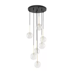   TK LIGHTING 5362 NILOS Többágú Függesztett Lámpa Fekete, Átlátszó, Arany G9 IP20