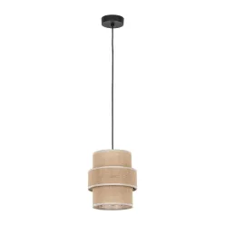   TK LIGHTING 5401 CALISTO Ernyős Függesztett Lámpa Bézs, Fekete E27 IP20
