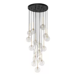   TK LIGHTING 5945 NI Többágú Függesztett Lámpa Fekete, Átlátszó, Arany G9 IP20
