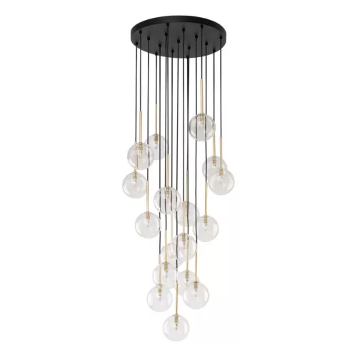 TK LIGHTING 5945 NI Többágú Függesztett Lámpa Fekete, Átlátszó, Arany G9 IP20
