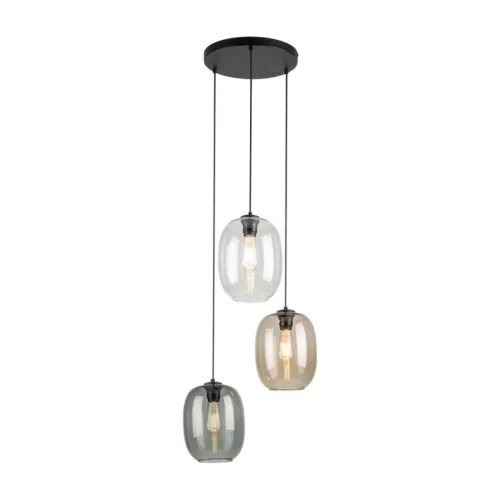TK LIGHTING 5973 ELIO Többágú Függesztett Lámpa Barna, Fekete, Grafit, Átlátszó E27 IP20