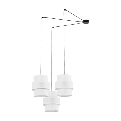 TK LIGHTING 5975 CALISTO Többágú Függesztett Lámpa Fehér, Fekete E27 IP20