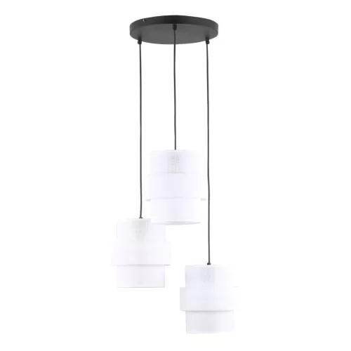TK LIGHTING 6018 CALISTO Többágú Függesztett Lámpa Fehér, Fekete E27 IP20