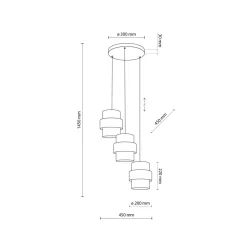   TK LIGHTING 6098 CALISTO Többágú Függesztett Lámpa Bézs, Fekete E27 IP20