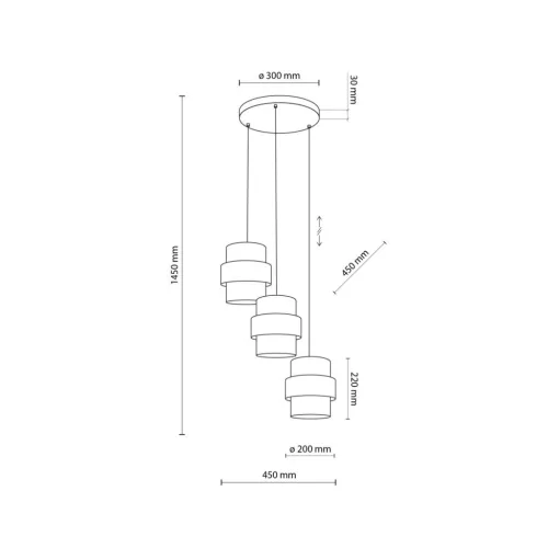TK LIGHTING 6098 CALISTO Többágú Függesztett Lámpa Bézs, Fekete E27 IP20