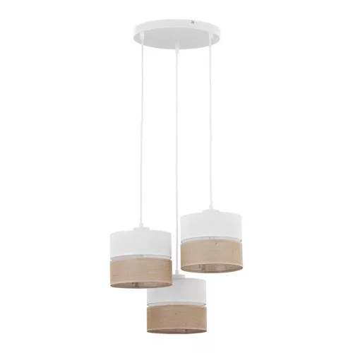 TK LIGHTING 6575 LINOBIANCO Többágú Függesztett Lámpa Fehér, Barna E27 IP20