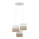 TK LIGHTING 6575 LINOBIANCO Többágú Függesztett Lámpa Fehér, Barna E27 IP20