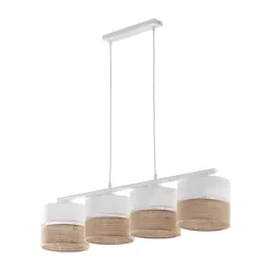   TK LIGHTING 6576 LINOBIANCO Többágú Függesztett Lámpa Fehér, Barna E27 IP20