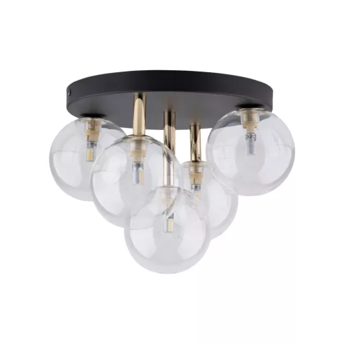 TK LIGHTING 758 NILOS Loft Mennyezeti Lámpa Fekete, Átlátszó, Arany G9 IP20