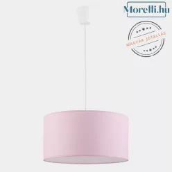függesztett lámpa rózsaszín színű vázzal és textil testtel beltéri használatra tklighting-3231 - moretti.hu
