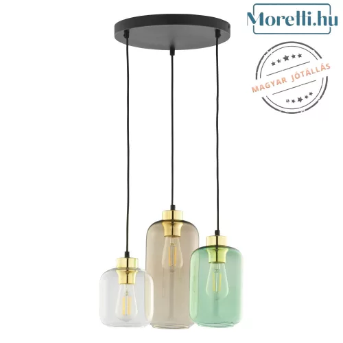 függesztett lámpa többszínű színű vázzal és üveg testtel beltéri használatra tklighting-3325 - moretti.hu