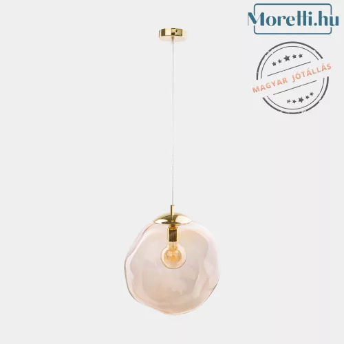 függesztett lámpa amber színű vázzal és üveg testtel beltéri használatra tklighting-4261 - moretti.hu