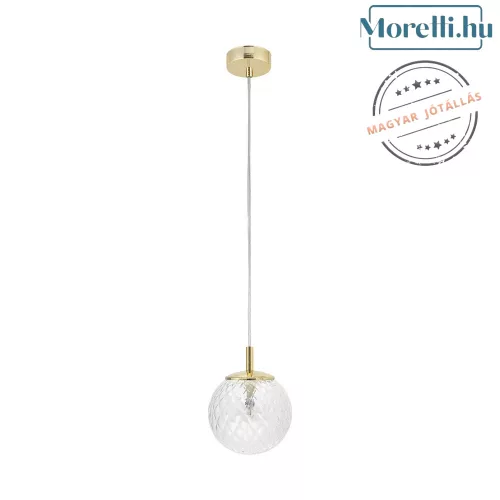 függesztett lámpa arany színű vázzal és üveg testtel beltéri használatra tklighting-4609 - moretti.hu