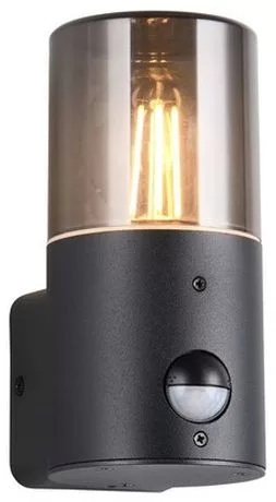 TRIO 222260132 HOOSIC Fali Lámpa Mozgásérzékelővel Fekete E27 IP44