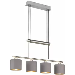   TRIO 305400441 GARDA Ernyős Függesztett Lámpa Ezüst, Szürke E14 IP20