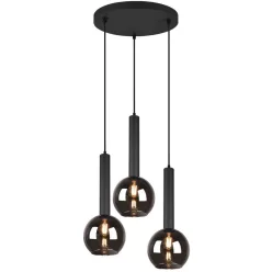   TRIO 310390332 CLAYTON Modern Függesztett Lámpa Fekete E27 IP20