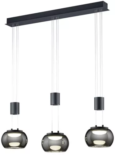 TRIO 342010332 MADISON Többágú Függesztett Lámpa Fekete LED IP20